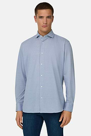 Polo Camicia In Pique, Azzurro, thumb, 1