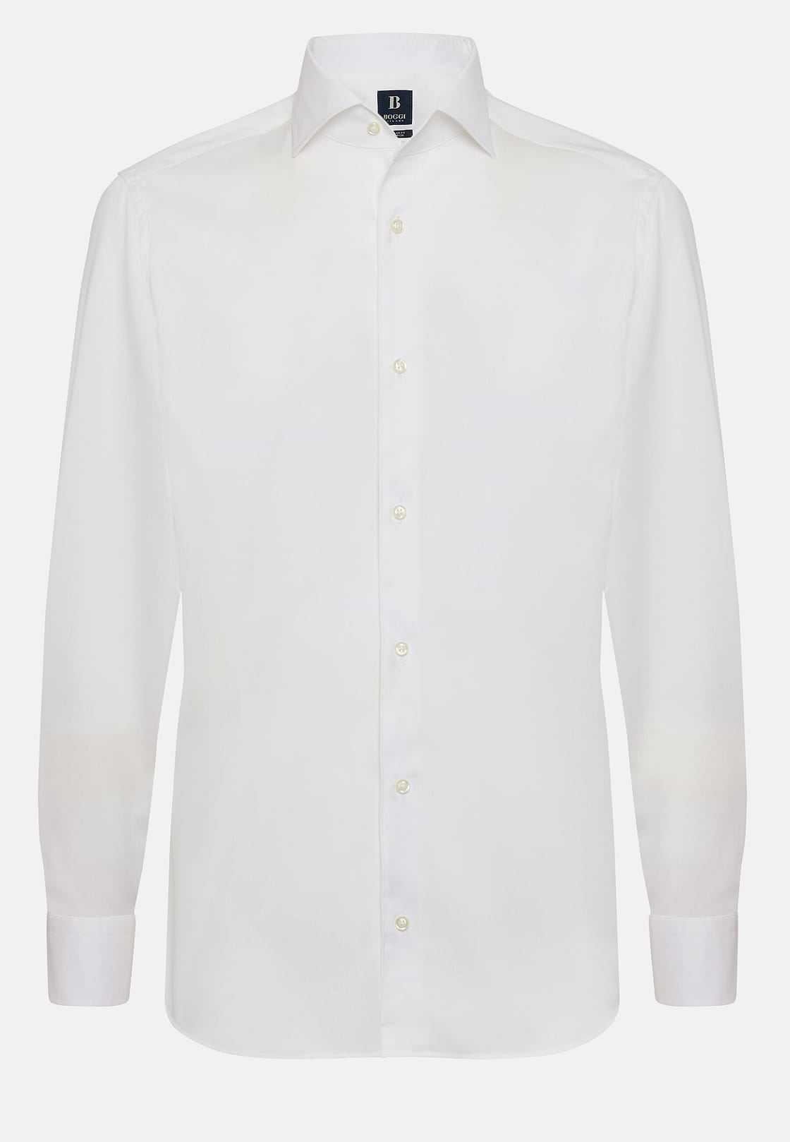 Regular Fit White Pinpoint Cotton Shirt, White, hi-res