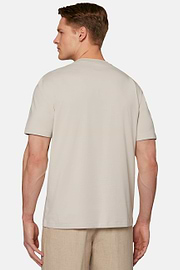 T-Shirt In Stretch Supima Cotton, Sand, hi-res