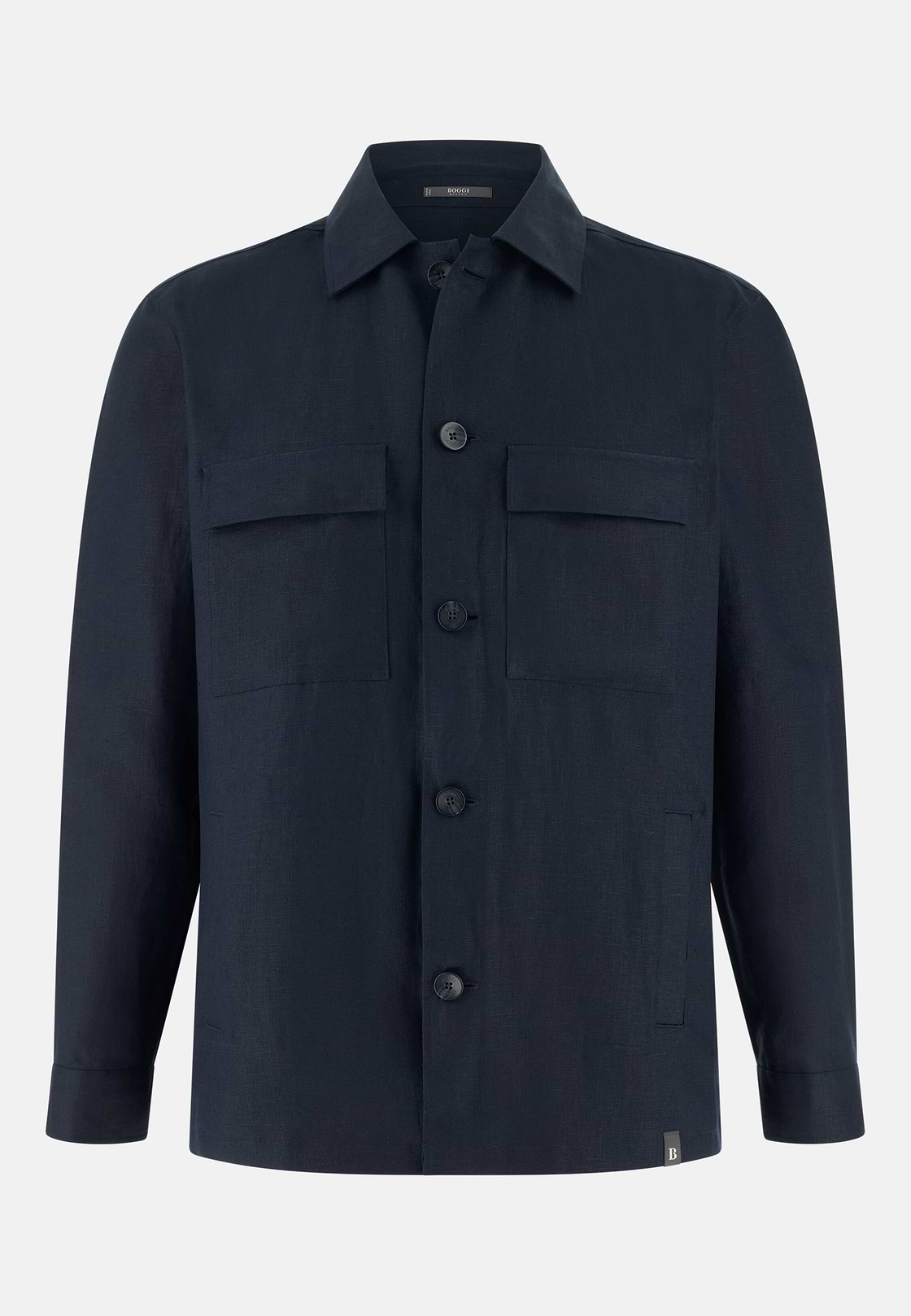 Link Shacket in Pure Linen, Navy blue, hi-res, 5