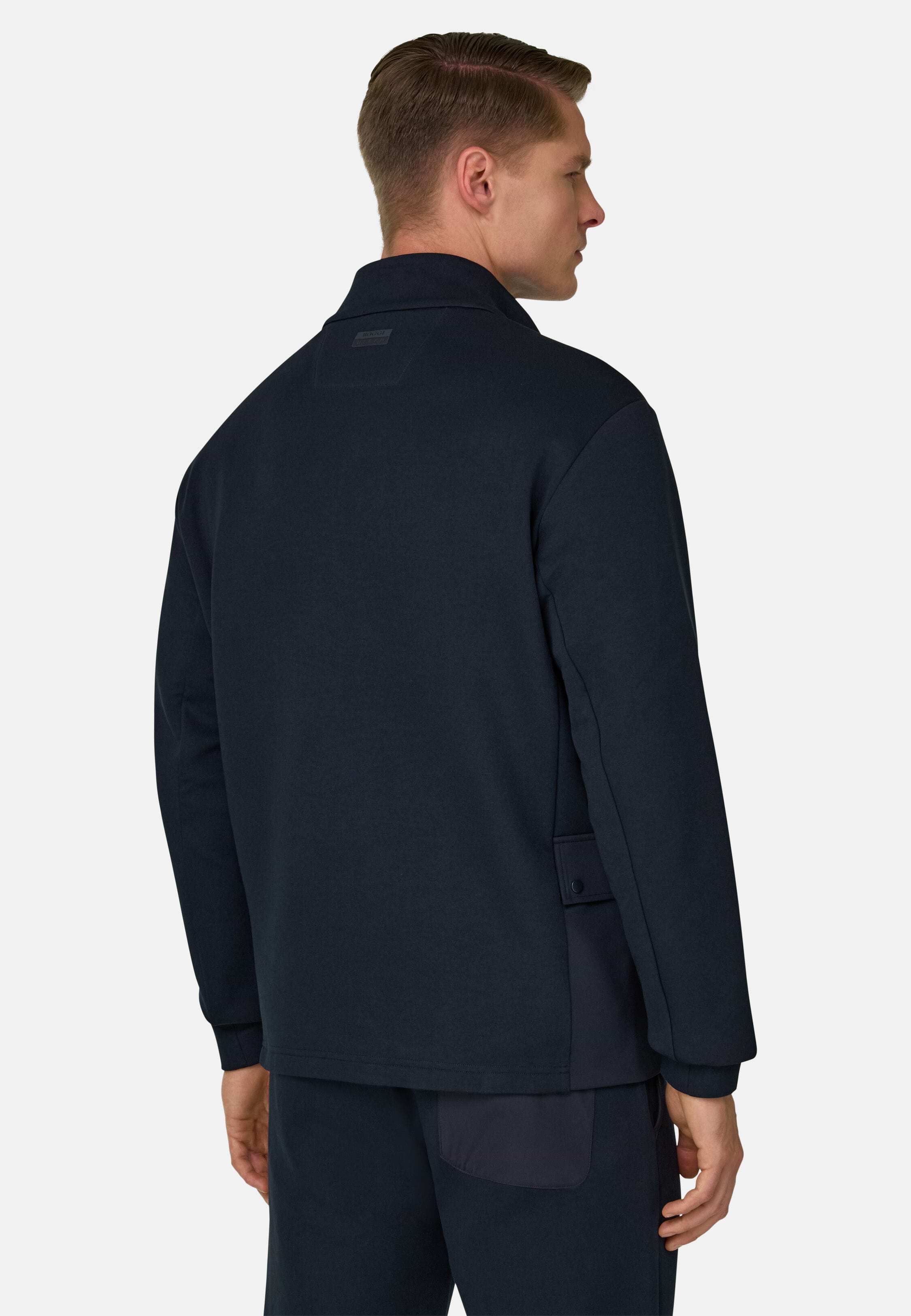 Men's Full-Zip Hoodie In Lightweight Cotton Blend Scuba | Boggi Milano