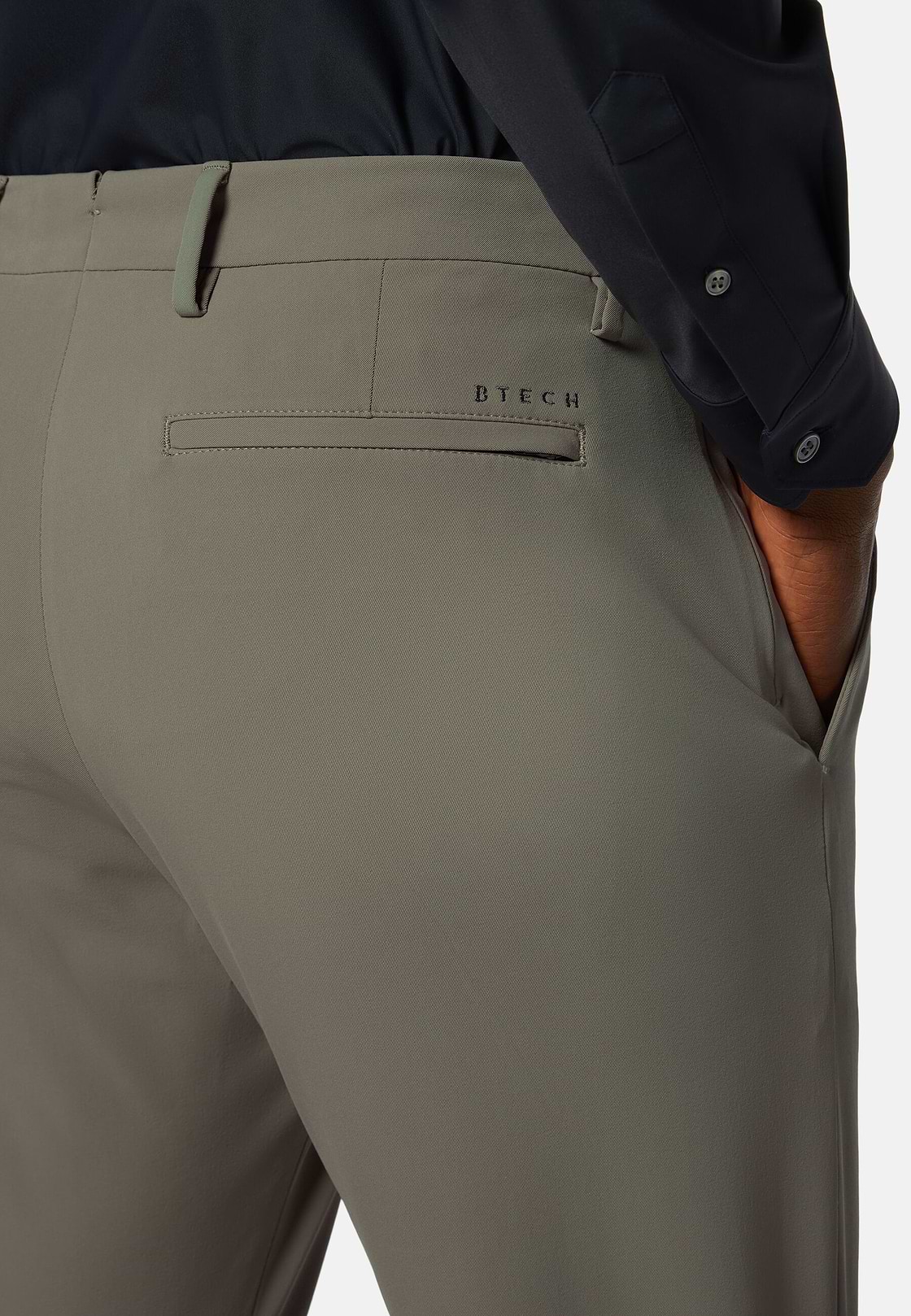 Pantaloni In Nylon Elasticizzato Performance BTech, Taupe, hi-res