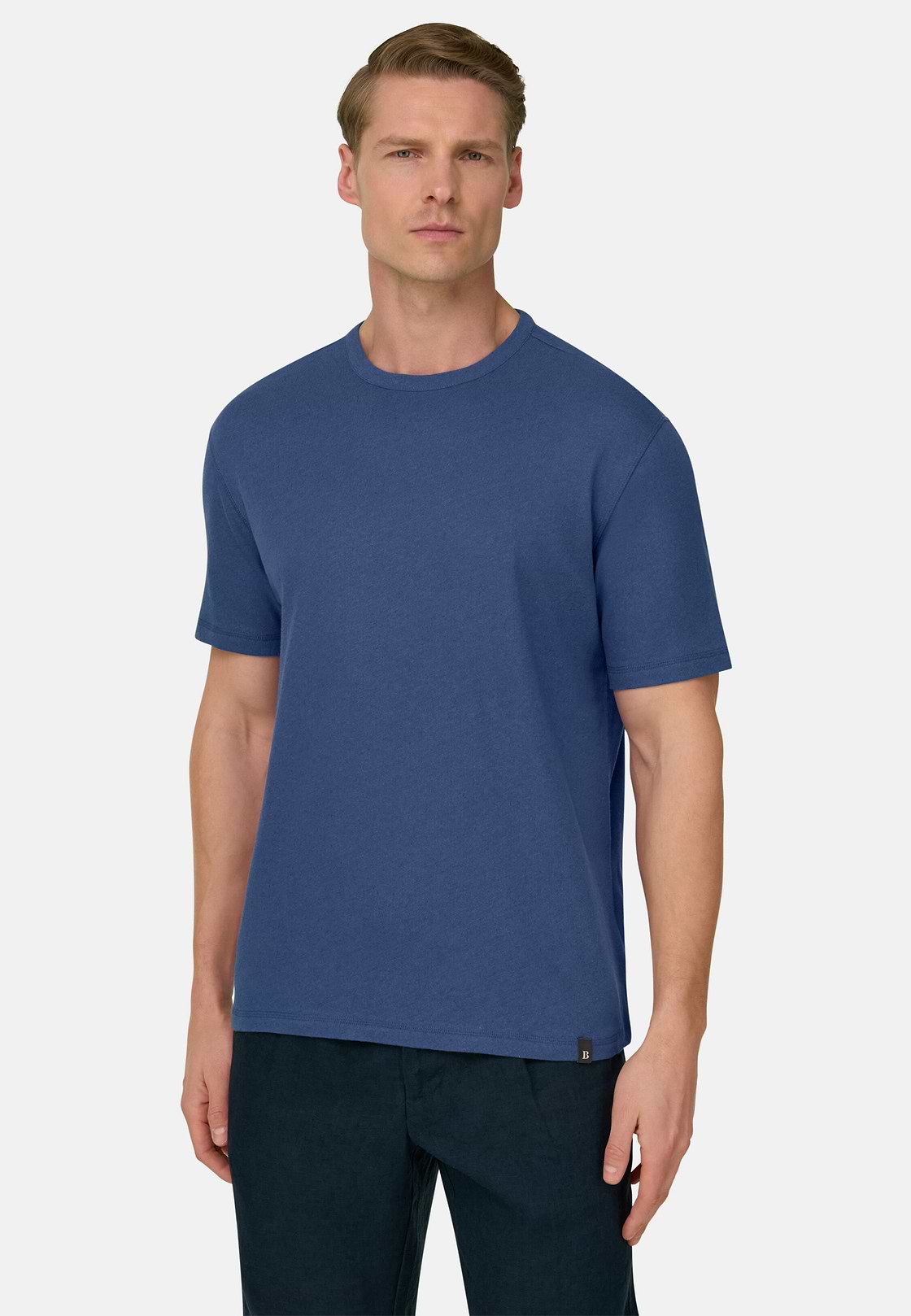 Camiseta De Algodón Lino, Índigo, hi-res, 1