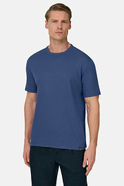Camiseta De Algodón Lino, Índigo, thumb, 1