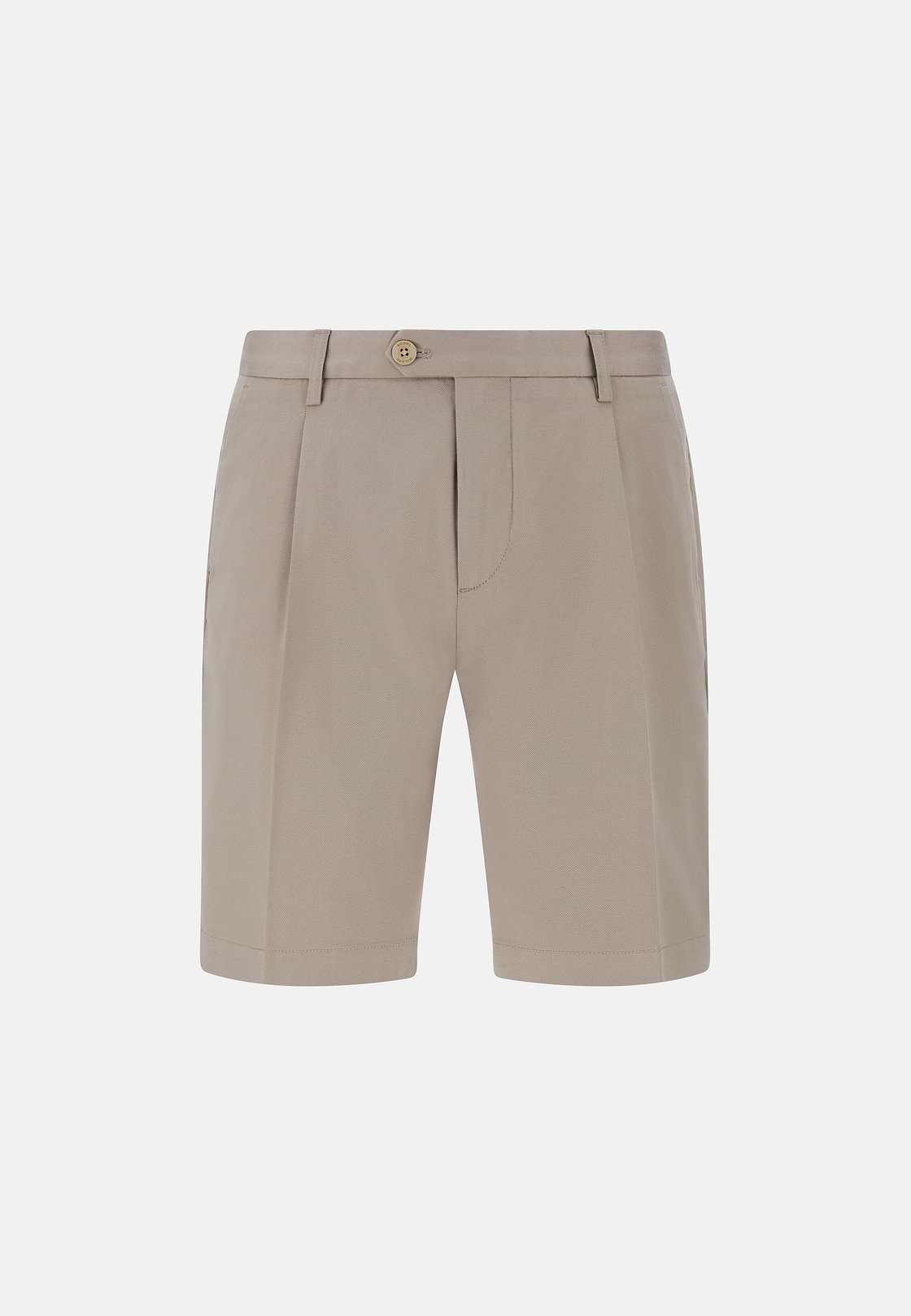 Bermuda En Coton Tencel Extensible, Taupe, hi-res