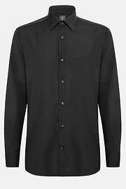 Camisa De Lana Regular Fit, Negro, hi-res