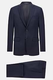Fine Pinstripe Stretch Wool Suit, Navy blue, hi-res