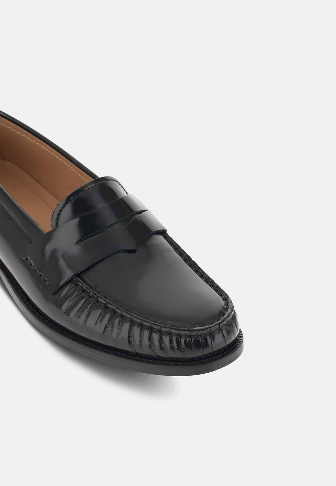Mocassins van Geborsteld Leer, Black, hi-res, 4