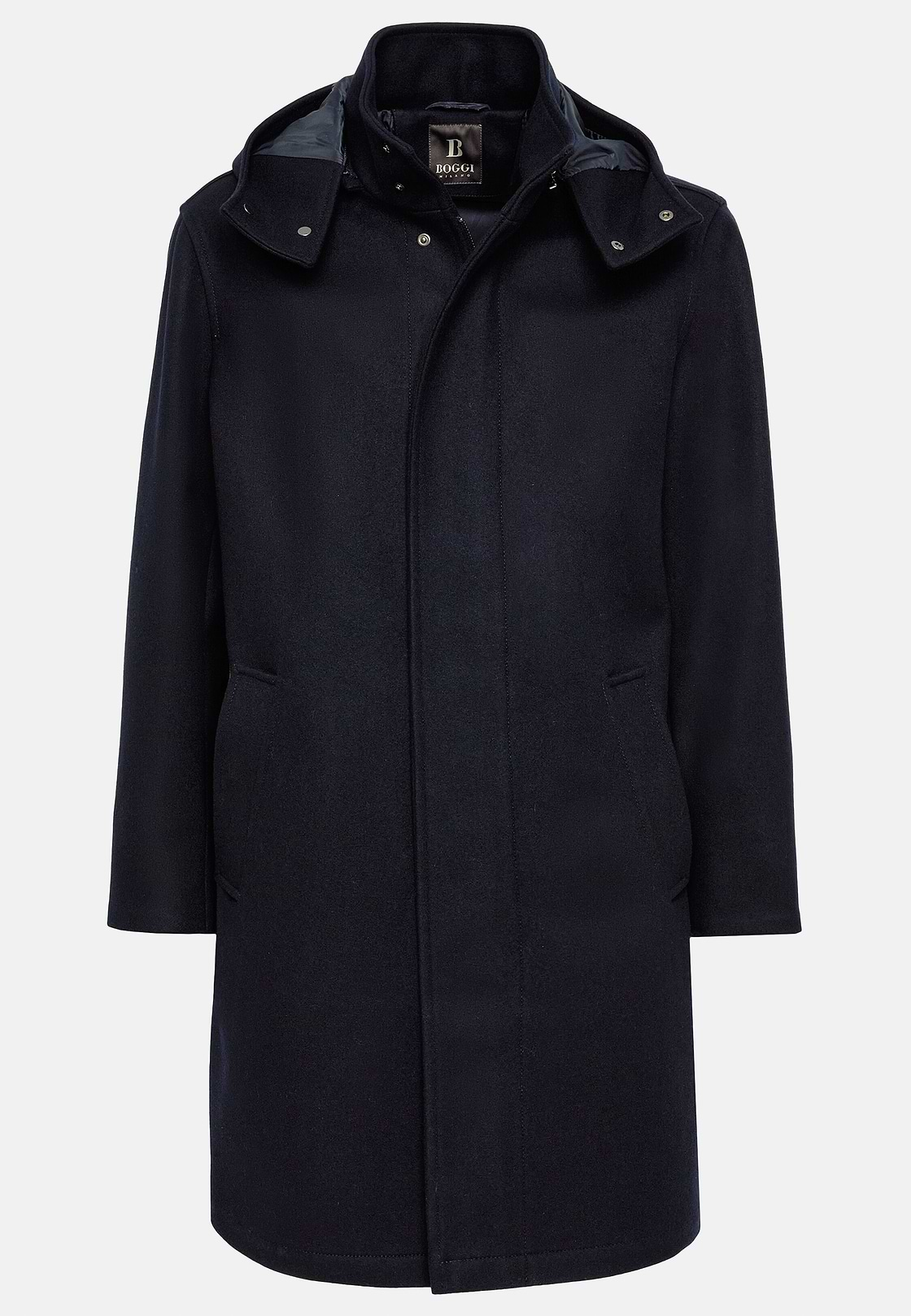 Parka In Technical Wool, Navy blue, hi-res