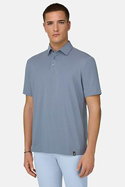 Polo Shirt In Stretch Supima Cotton, Light Blue, thumb, 1