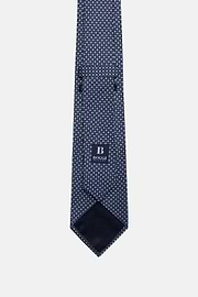 Micro Patterned Formal Silk Tie, Navy blue, hi-res