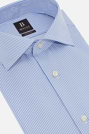 Chemise À Rayures En Coton Regular Fit, Bleu clair, hi-res
