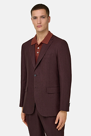 Pure Linen Suit, Burgundy, thumb, 1