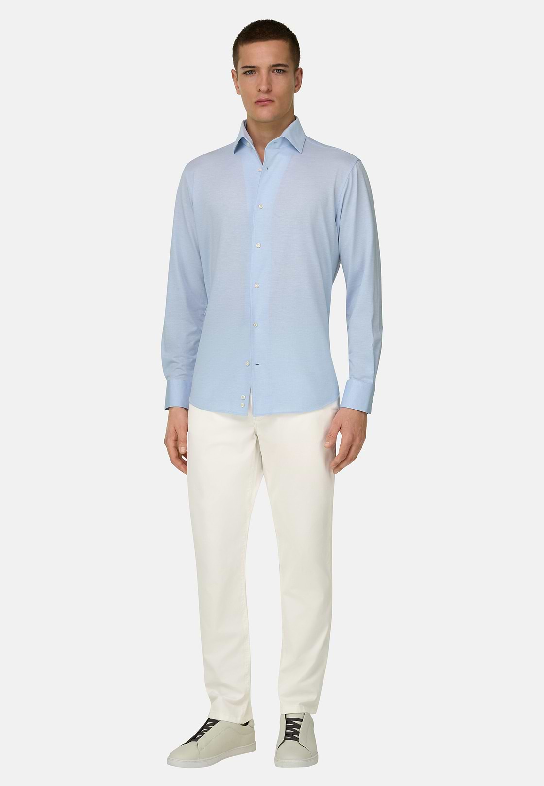 Jeans In Cotone Tencel, Bianco, hi-res, 2