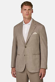 Wool, Linen and Silk Jacket, Taupe, hi-res
