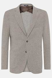 B Jersey Dove Grey Jacket In Cotton and Polyester, Taupe, hi-res