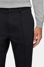 Trousers in a Stretch Viscose and Nylon blend, Navy blue, hi-res