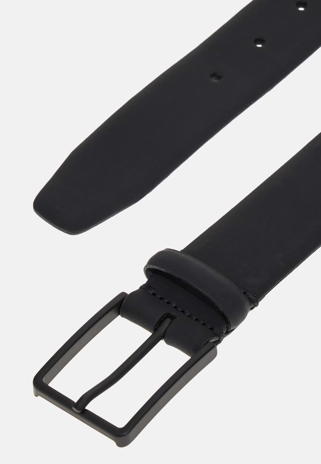 Rubberised Leather Belt With Logo, Black, hi-res