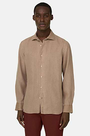 Hemd Aus Leinen Regular Fit, Taupe, thumb, 1