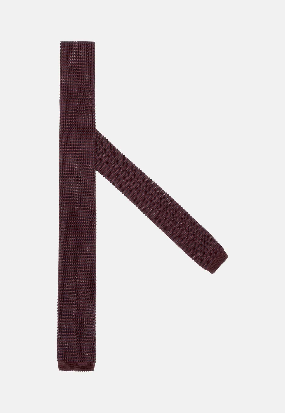 Knitted tie, Burgundy, hi-res