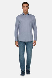 Polohemd Aus Japanischem Jersey Regular Fit, Indigo, thumb, 2