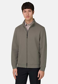 Felpa Con Zip In Scuba Pique Misto Cotone Pique