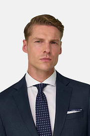 Suit Micro Patterned Stretch Wool, Navy blue, thumb, 4
