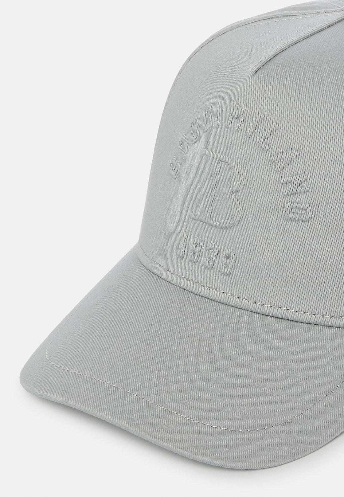 Cotton Baseball Cap With Visor, Grey, hi-res