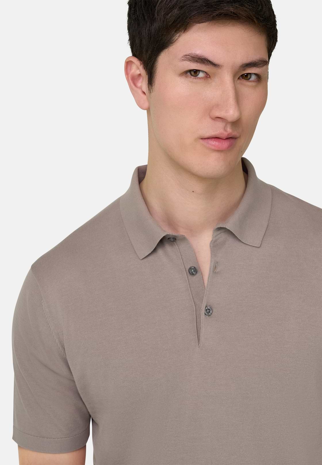 Polo In Cotone Crepe, Taupe, hi-res, 4