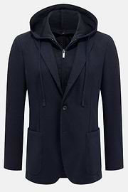 Madison Cotton Blend Sweatshirt Jacket, Navy blue, hi-res