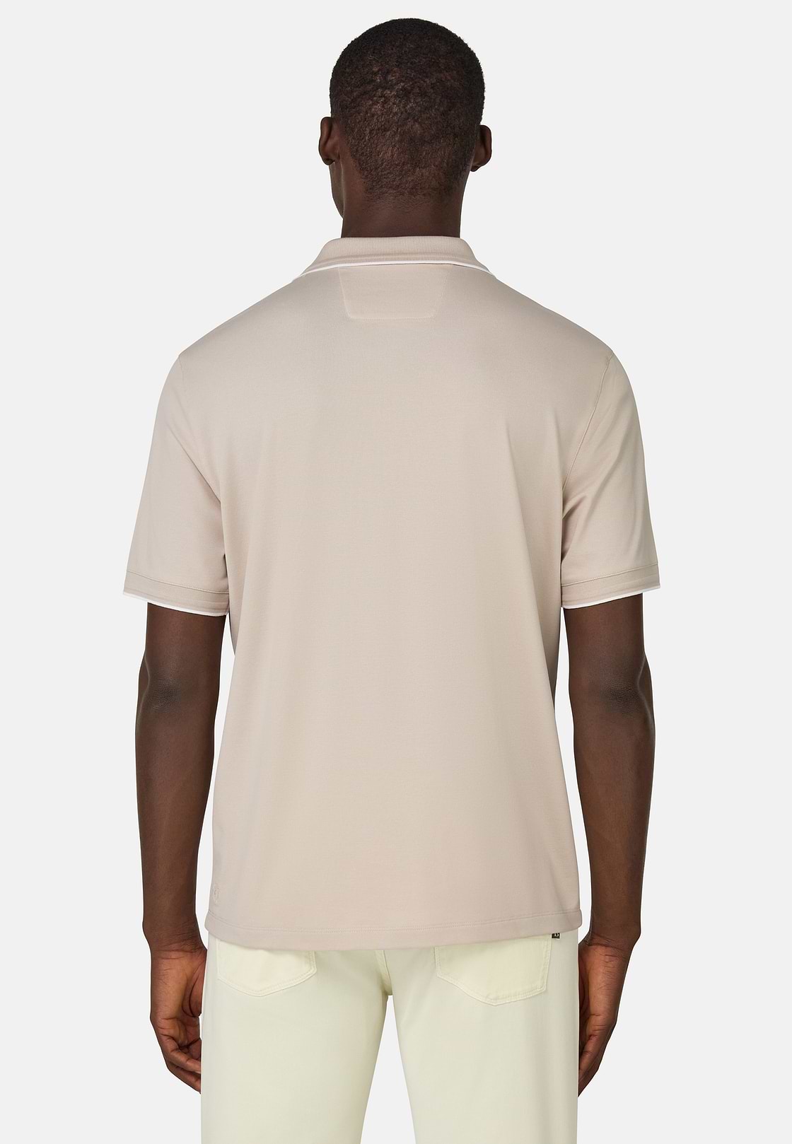 S.Cafè® High-Performance Piqué Polo Shirt, Sand, hi-res