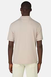 S.Cafè® High-Performance Piqué Polo Shirt, Sand, hi-res