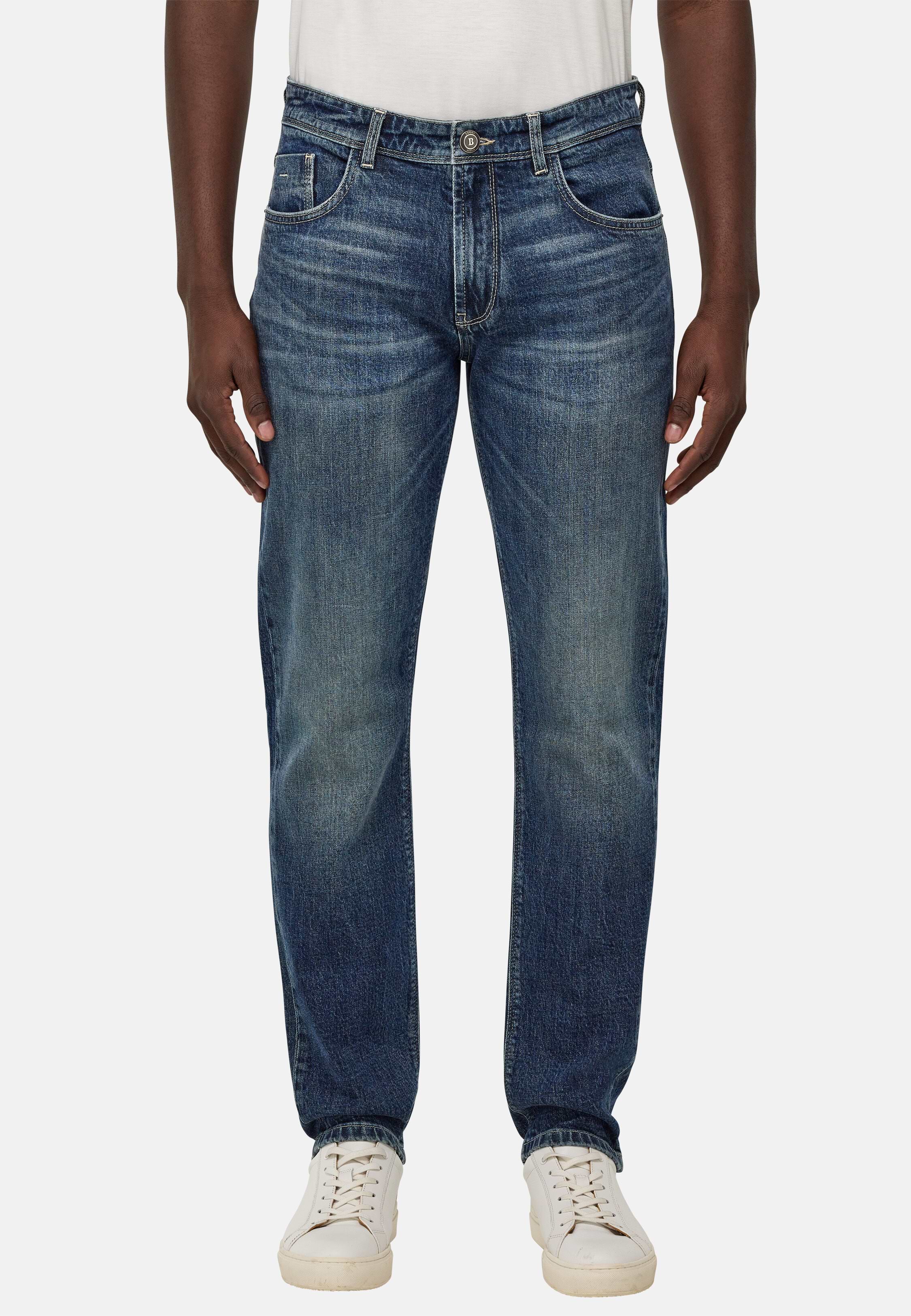 Vaquero En Denim Elástico Azul Oscuro Hombre | Milano