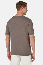 Cotton and Viscose Jersey T-Shirts, Brown, hi-res