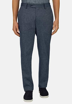 Pantaloni In Cotone Lino Elasticizzato