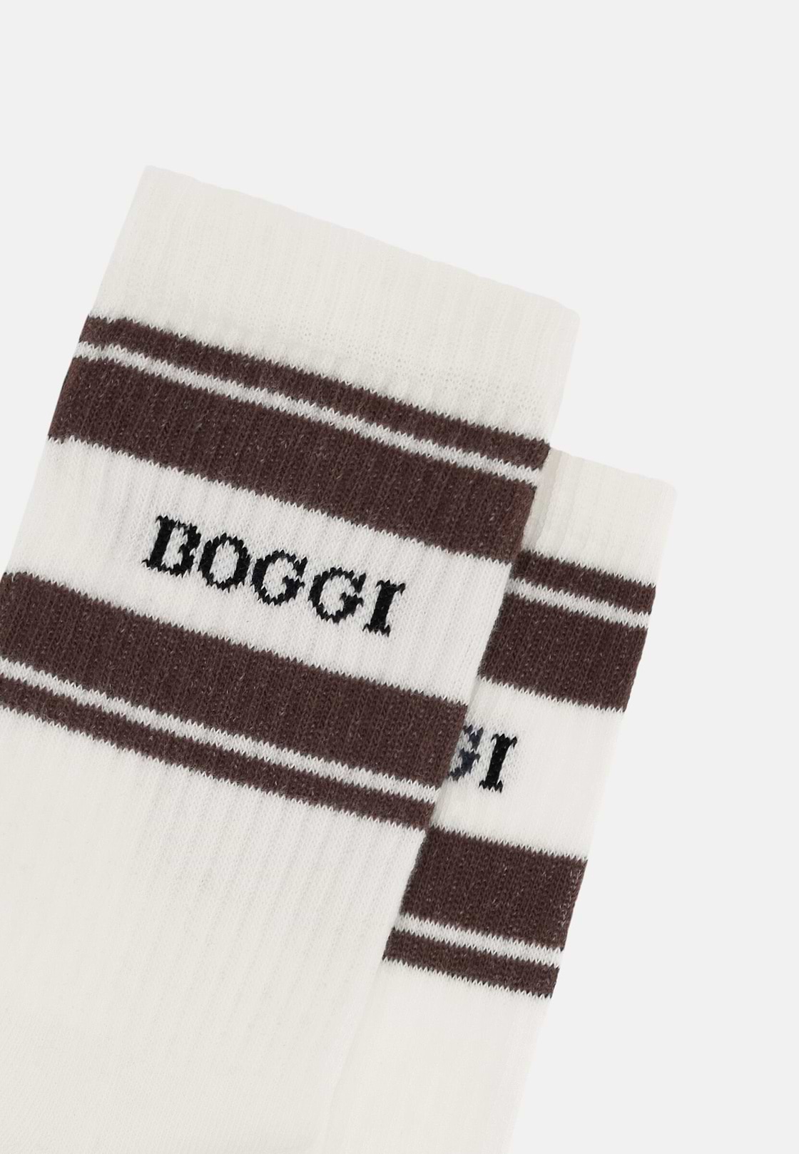 Chaussettes Logo À Rayures, Crème, hi-res, 3