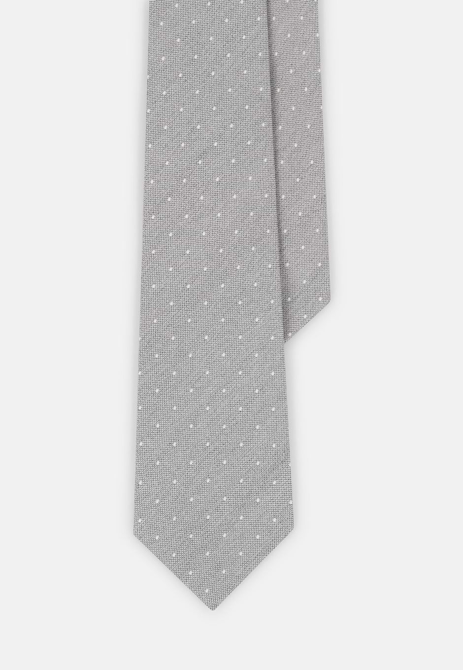 Formal Tie Jacquard Polka Dot Silk, SLVR, hi-res