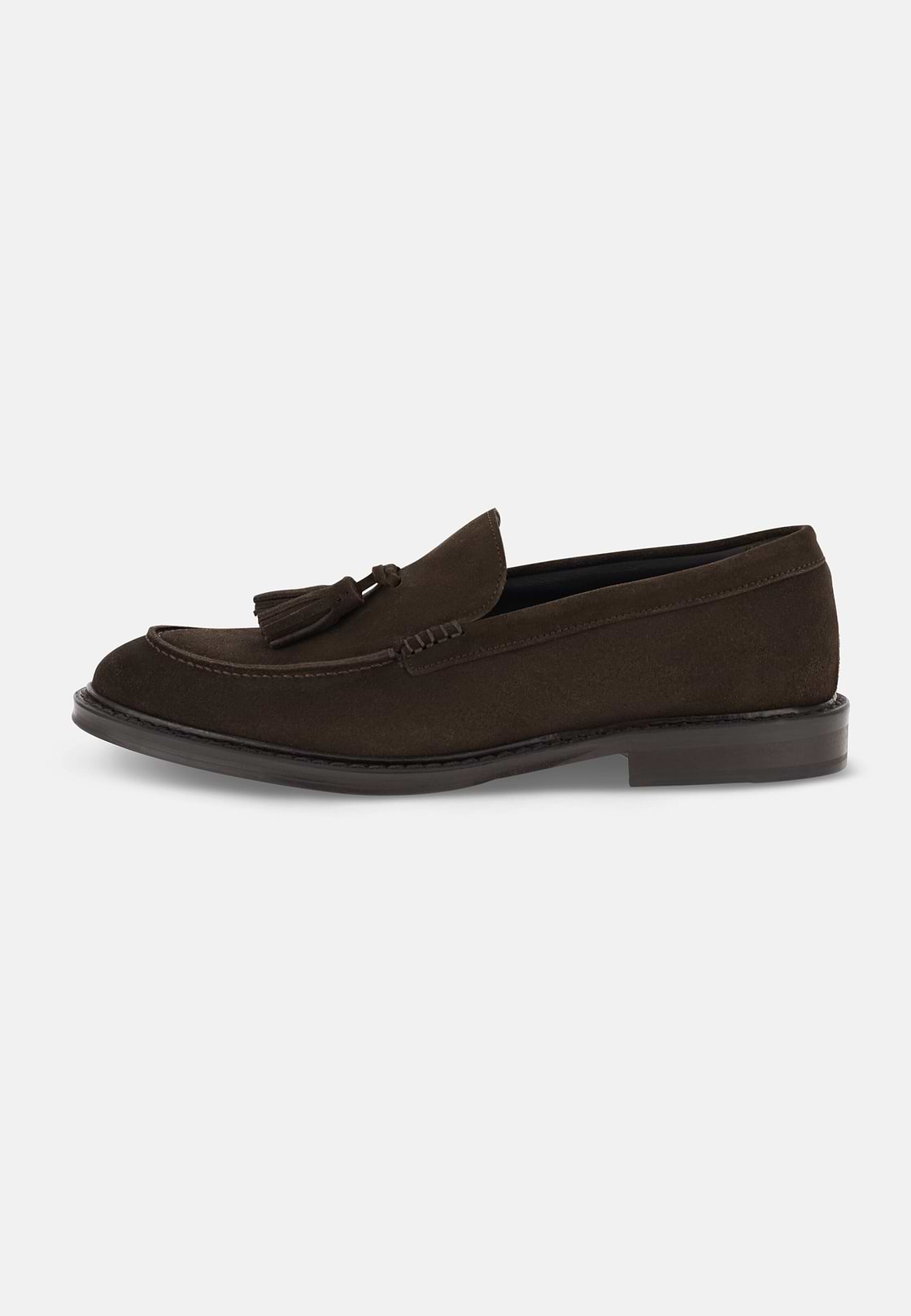 Loafers in Suede Leather, Dark brown, hi-res, 1