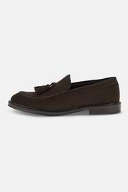 Loafers in Suede Leather, Dark brown, thumb, 1