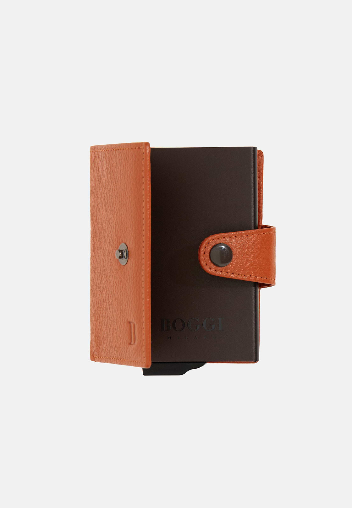 Kreditkarten-Börse Aus Leder, Orange, hi-res