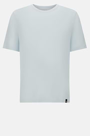 T-Shirt in Stretch Linen Jersey, Light Blue, hi-res