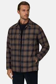 Hemdjacke mit Muster aus Wolle, Braun, thumb, 1