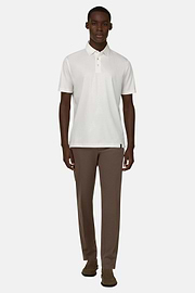 Pantalon En Coton Tencel Extensible, Marron, thumb, 2