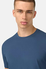T-Shirt In Stretch Supima Cotton, Air-blue, hi-res