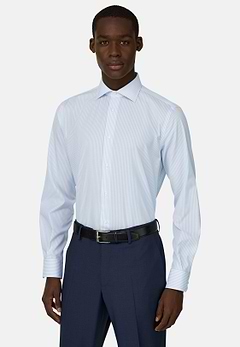 Camicia A Righe In Cotone Regular Fit