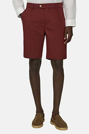 Bermudahose Aus Elastischem Tencel, Burgundy, thumb, 2