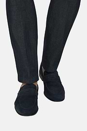 Mokassins Aus Leder, Blau, thumb, 2