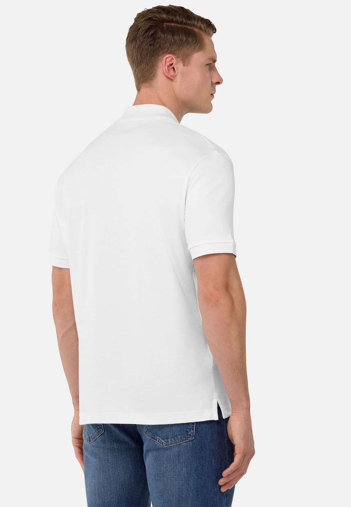 Jersey Polo Shirt, White, hi-res