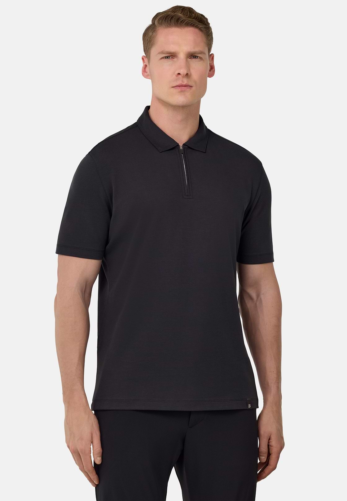 Polo de piqué de alto rendimiento S.Cafè®, Negro, hi-res