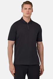 Polo de piqué de alto rendimiento S.Cafè®, Negro, hi-res